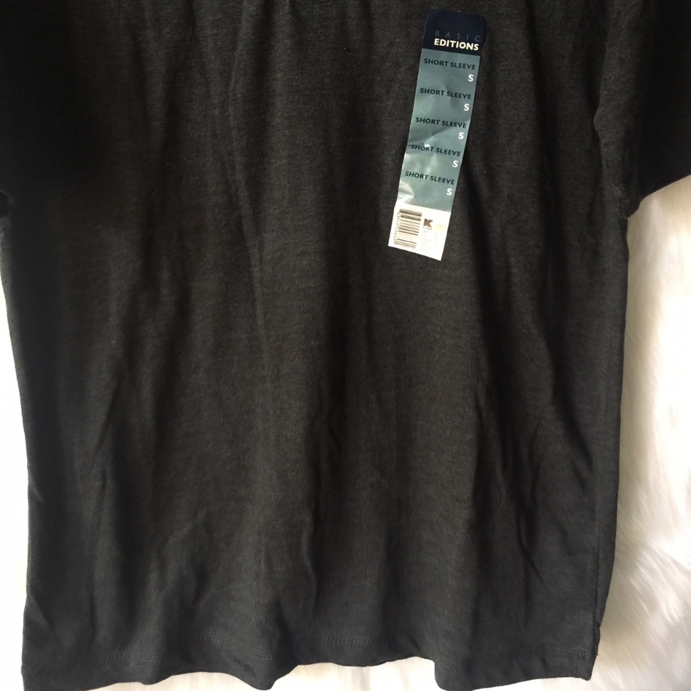 🌺 Basic Editions Layered Grey SS Tee Small - Picture 4 of 15